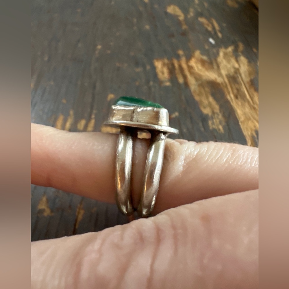 Sterling Silver Green Agate Ring - image 5